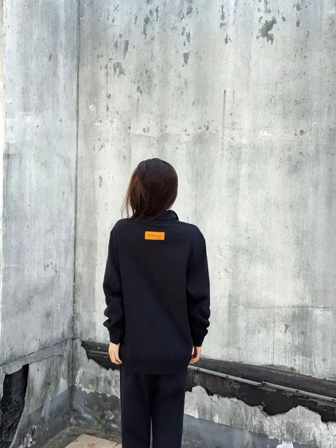 Louis Vuitton/Louis Vuitton 25Fw embroidered presbyopic half-zip sweatshirt